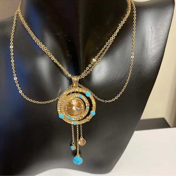 Gold and Turquoise Jewelry Set - Picture 2 of 10